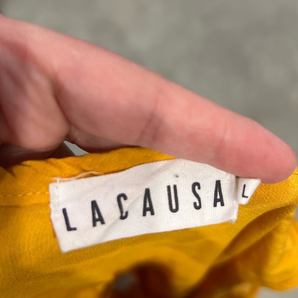 LACAUSA Yellow/Orange Flowy Dress - Picture 3 of 4